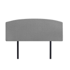 Linen Fabric Queen Bed Curved Headboard Bedhead - Night Ash