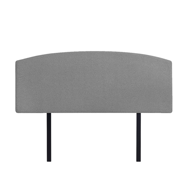 Linen Fabric Queen Bed Curved Headboard Bedhead - Night Ash