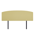 Linen Fabric King Bed Curved Headboard Bedhead - Sulfur Yellow