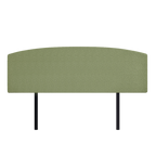 Linen Fabric King Bed Curved Headboard Bedhead - Olive Green