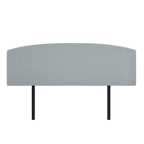 Linen Fabric King Bed Curved Headboard Bedhead - Stone Grey