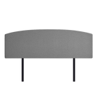 Linen Fabric King Bed Curved Headboard Bedhead - Night Ash