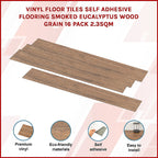 Self-Adhesive Smoked Eucalyptus Vinyl Tiles 16 Pack