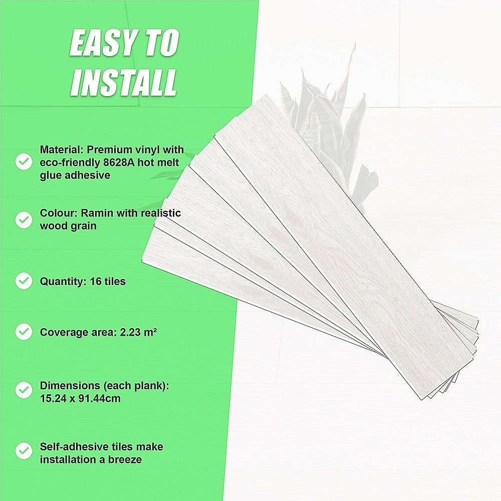 Self-Adhesive Ramin Wood Grain Vinyl Tiles