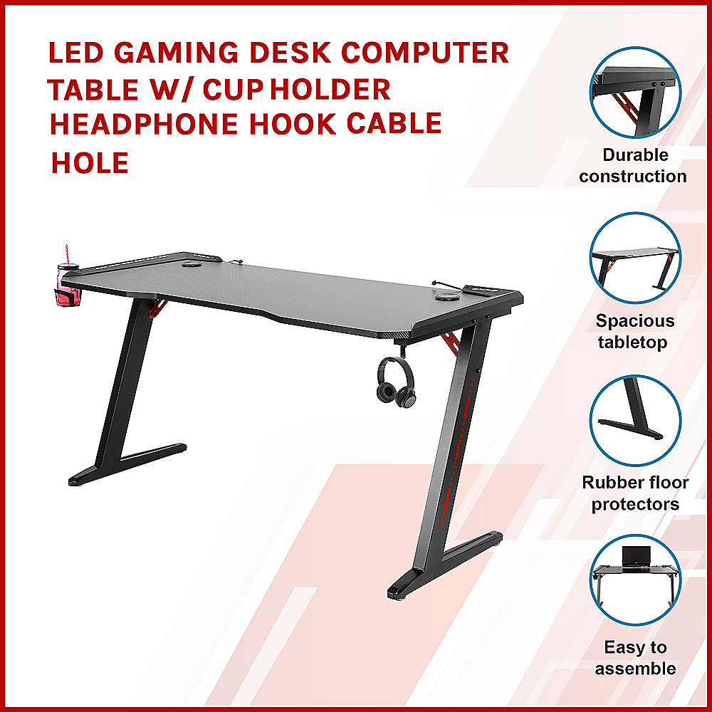 LED Gaming Desk with RGB Lighting