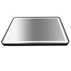 Rectangular Mirror LED Anti-Fog Illuminated Bathroom Living Room - 90x70cm