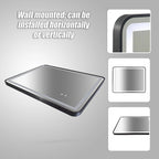 Rectangular Mirror LED Anti-Fog Illuminated Bathroom Living Room - 90x70cm