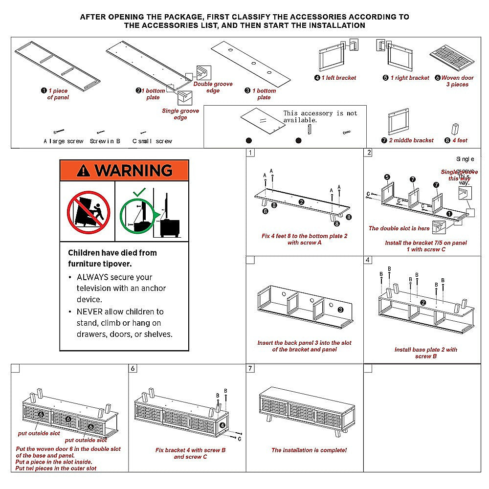 Elegant European Style Bamboo TV Cabinet