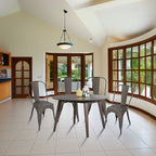 Vintage Metal Stackable Dining Chairs Set of 4