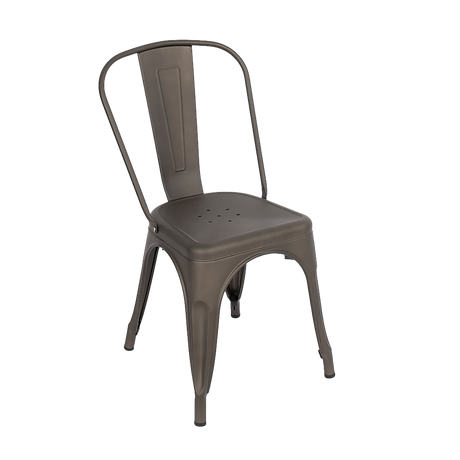 Vintage Metal Stackable Dining Chairs Set of 4