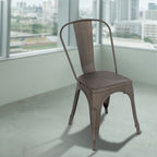 Vintage Metal Stackable Dining Chairs Set of 4