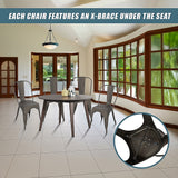 Vintage Metal Stackable Dining Chairs Set of 4