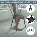 Vintage Metal Stackable Dining Chairs Set of 4
