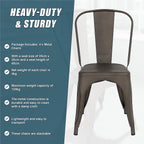 Vintage Metal Stackable Dining Chairs Set of 4