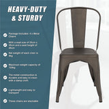 Vintage Metal Stackable Dining Chairs Set of 4