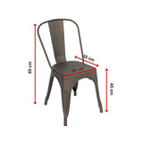 Vintage Metal Stackable Dining Chairs Set of 4