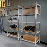 Heavy-Duty 5-Tier Garage Shelving Rack Set