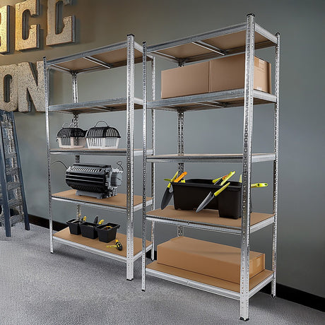 Heavy-Duty 5-Tier Garage Shelving Rack Set