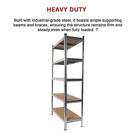 Heavy-Duty 5-Tier Garage Shelving Rack Set