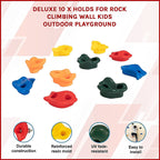 Deluxe 10-Piece Kids Rock Climbing Holds