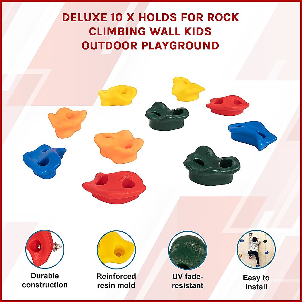 Deluxe 10-Piece Kids Rock Climbing Holds