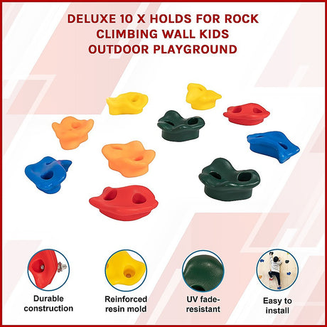 Deluxe 10-Piece Kids Rock Climbing Holds
