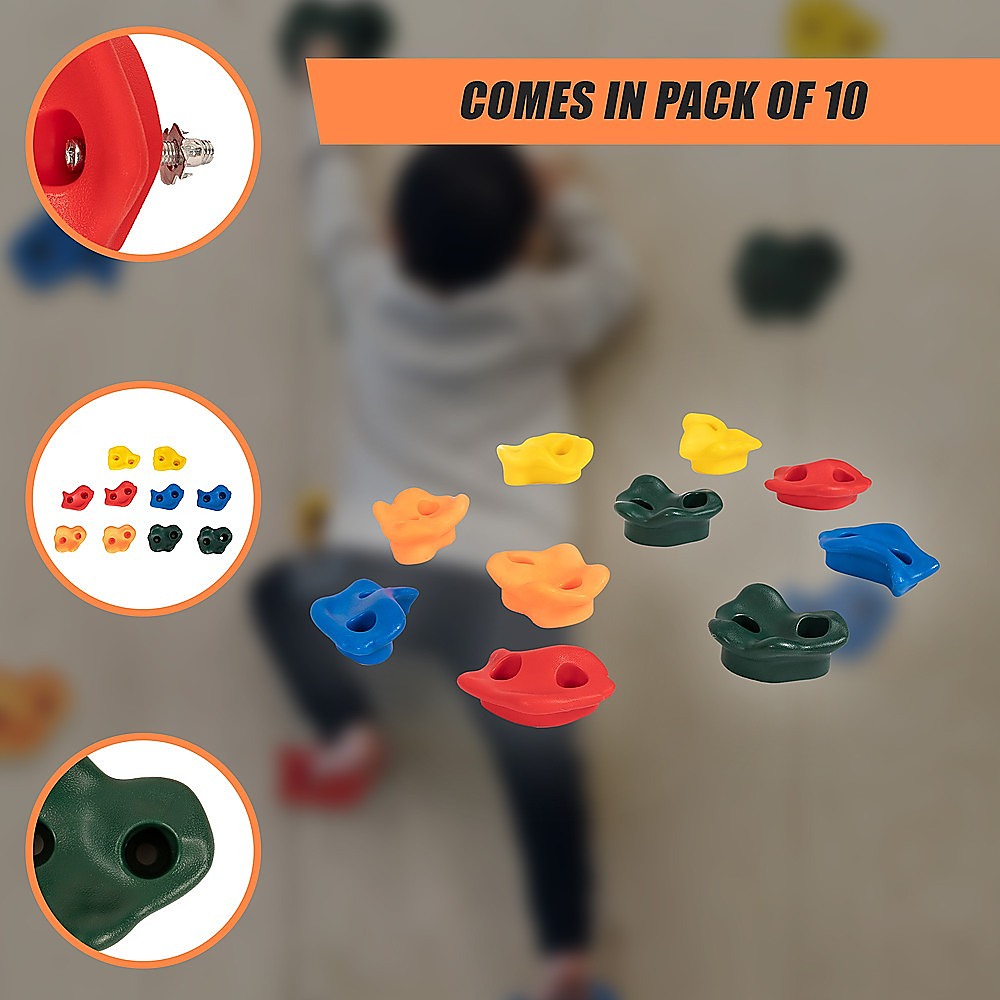 Deluxe 10-Piece Kids Rock Climbing Holds