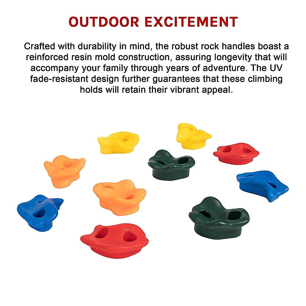 Deluxe 10-Piece Kids Rock Climbing Holds