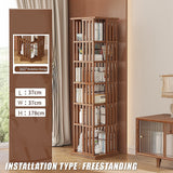 360 Rotating Bamboo Bookshelf in Dark Wood