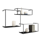 Retro Industrial Floating Shelves - Black Metal