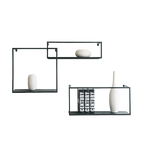 Retro Industrial Floating Shelves - Black Metal