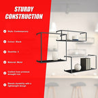 Retro Industrial Floating Shelves - Black Metal