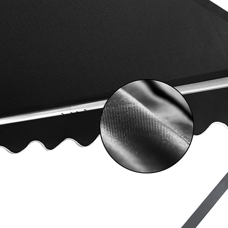 Retractable Fixed Pivot Arm Window Awning Patio Garden Blinds 2.4m x 2.1m Black