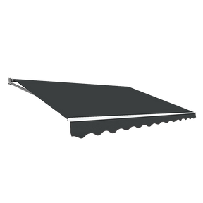 Outdoor Folding Arm Awning Retractable Sunshade Canopy Grey 3.0m x 2.5m