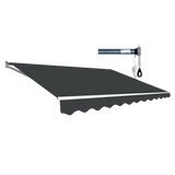 Outdoor Folding Arm Awning Retractable Sunshade Canopy Grey 4.0m x 2.5m