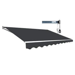 Outdoor Folding Arm Awning Retractable Sunshade Canopy Grey 4.0m x 2.5m
