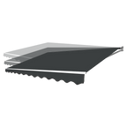 Outdoor Folding Arm Awning Retractable Sunshade Canopy Grey 4.0m x 3.0m
