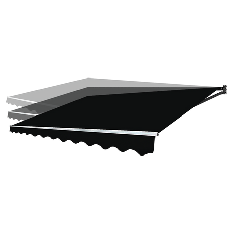 Outdoor Folding Arm Awning Retractable Sunshade Canopy Black 4.0m x 3.0m