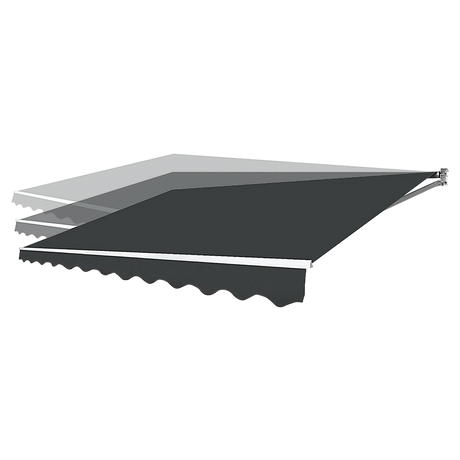 Outdoor Folding Arm Awning Retractable Sunshade Canopy Grey 5.0m x 3.0m