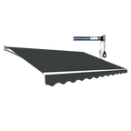 Motorised Outdoor Folding Arm Awning Retractable Sunshade Canopy Grey 4.0m x 2.5m