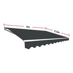 Motorised Outdoor Folding Arm Awning Retractable Sunshade Canopy Grey 4.0m x 2.5m