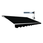 Motorised Outdoor Folding Arm Awning Retractable Sunshade Canopy Black 4.0m x 2.5m