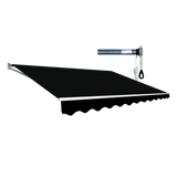 Motorised Outdoor Folding Arm Awning Retractable Sunshade Canopy Black 4.0m x 2.5m