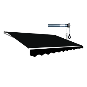 Motorised Outdoor Folding Arm Awning Retractable Sunshade Canopy Black 4.0m x 2.5m