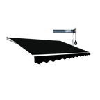 Motorised Outdoor Folding Arm Awning Retractable Sunshade Canopy Black 5.0m x 3.0m