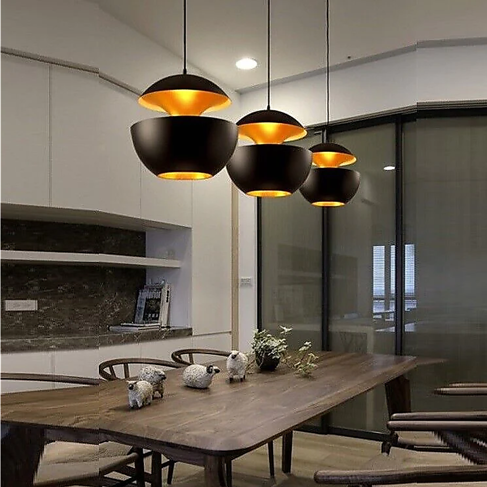 Modern Pendant Lamp with Gold Interior Finish
