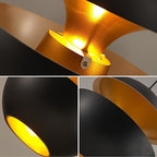 Modern Pendant Lamp with Gold Interior Finish