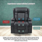 Lift Heated Leather Recliner with Electric Massage and USB Port