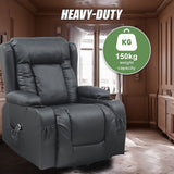 Lift Heated Leather Recliner with Electric Massage and USB Port