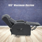 Lift Heated Leather Recliner with Electric Massage and USB Port